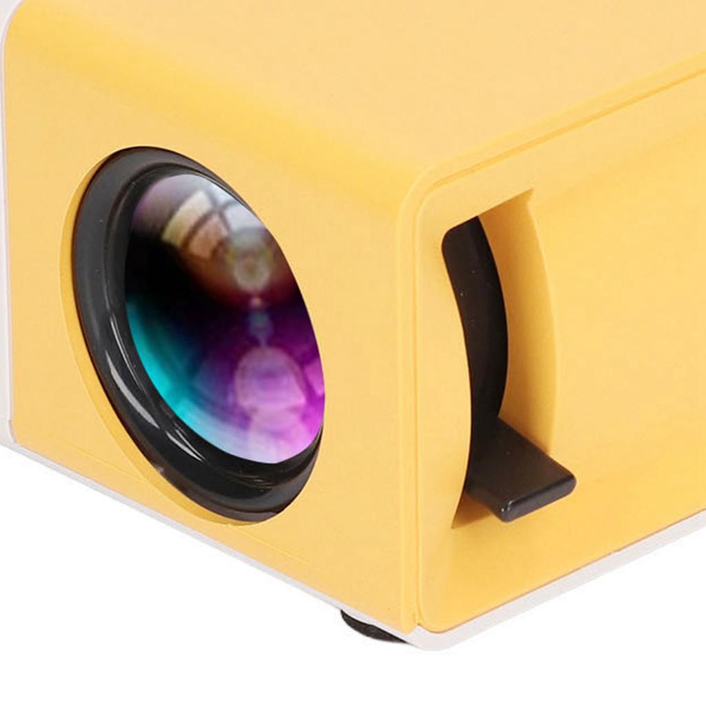 Projector 1080p Diffuse Reflection Imaging Support 23 Languages HD Projector with Spkers Yellow