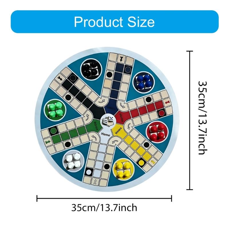 Folding Round 6 Player Flying Chesses Game Set With Colorful Pieces Strategy Toy for Family And Friend Gatherings