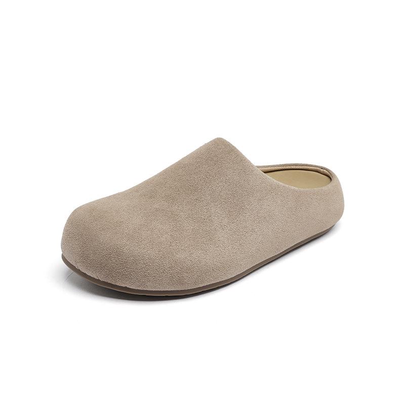 Augustenbao Women's 2025 Autumn Thick-Soled Cotton Slippers: Slip-On Plush Lined Outdoor Mules