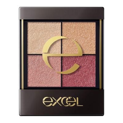 Excel Real Close Shadow CS13 Palette Eyeshadow 3 Textures (Ruffle Mauve) Eyeshadow, 4-Color Palette, (Gloss, Glitter, Matte)