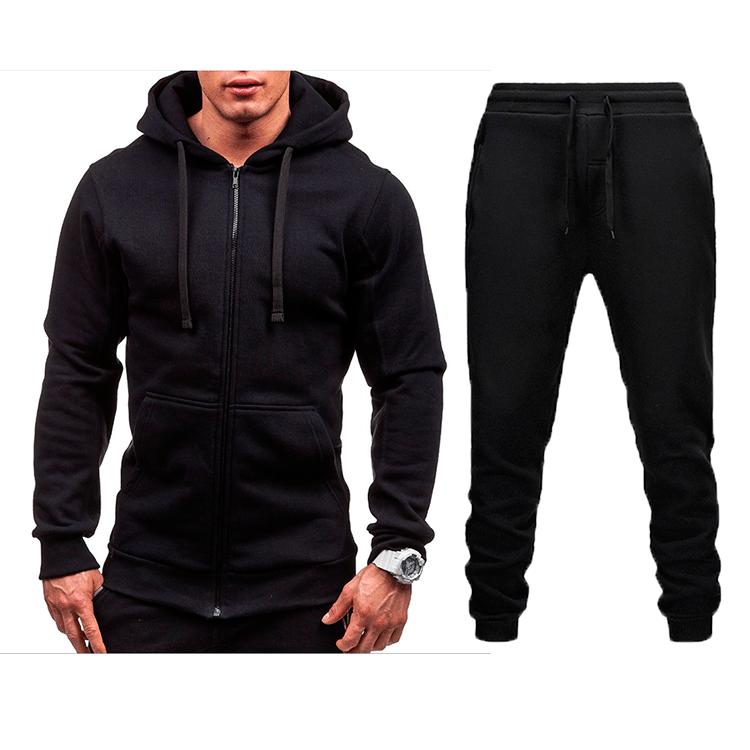 New Casual Sweatshirt Zipper Hooded Sweatshirt Jacket Men's Solid Color Cardigan Suit