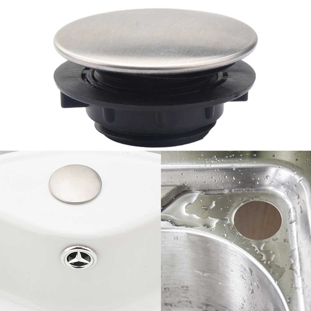 Faucet Hole Cover Sink Hole Cover Easy Installation Kitchen Plastic Black Kitchen Sink Hole Cover Leak-Proof Design