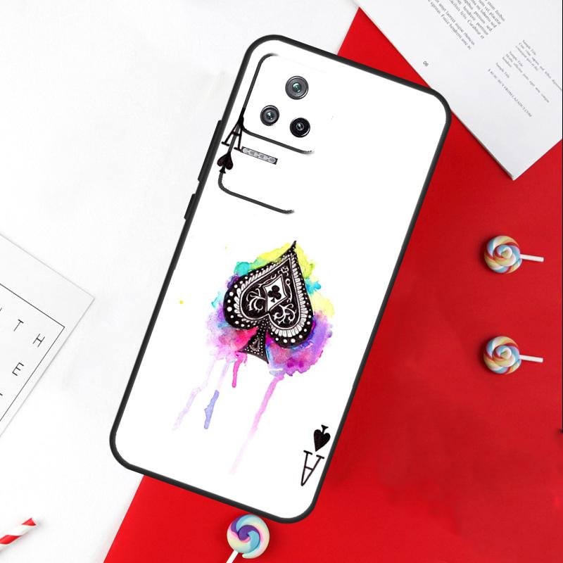 Ace of Spades Poker Card Cover For Xiaomi 14T 11T 12T 13T Pro 13 14 15 Ultra POCO X7 Pro X3 X5 X6 F5 F6 M6 Pro Case