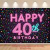 2D 40th Birthday Backdrop for Adult & Milestone Birthday Photoshoot
