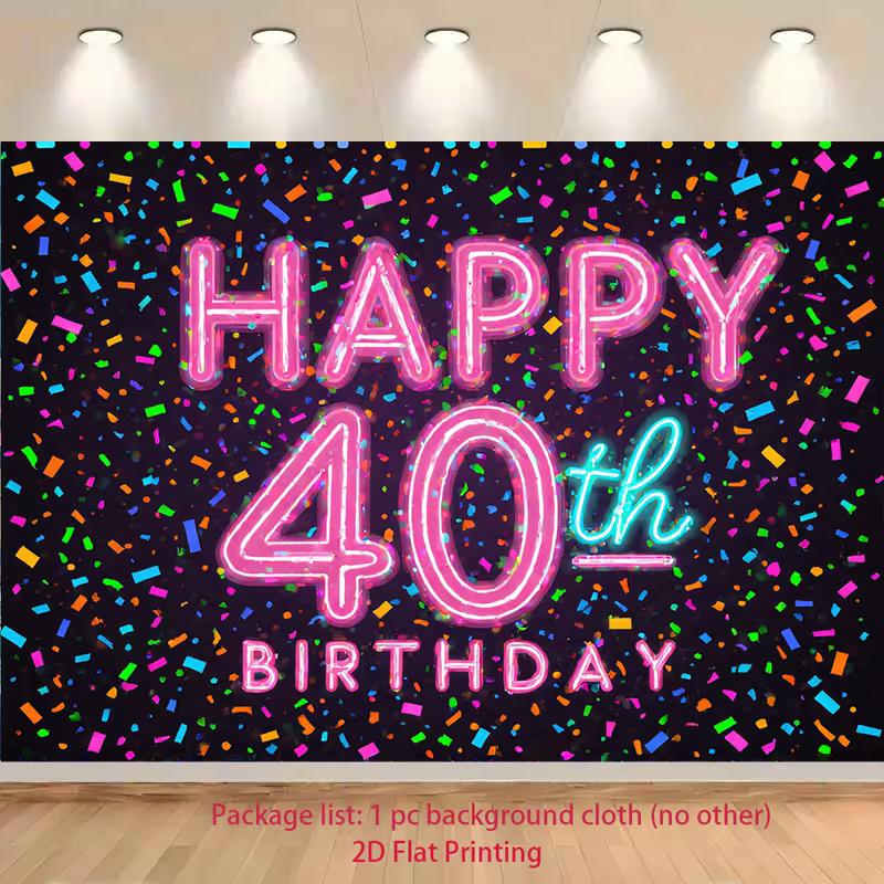 

2D 40th Birthday Backdrop for Adult & Milestone Birthday Photoshoot 47.2x31.5inch/120*80cm