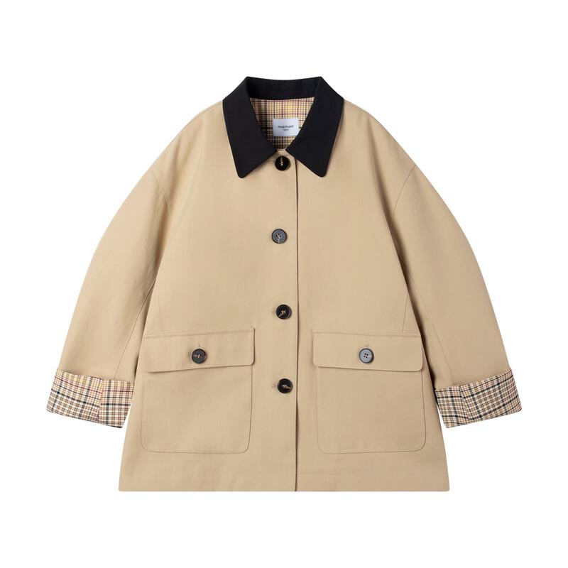 Mucmukn Girls' Plaid Patchwork Academy Style Windbreaker Jacket