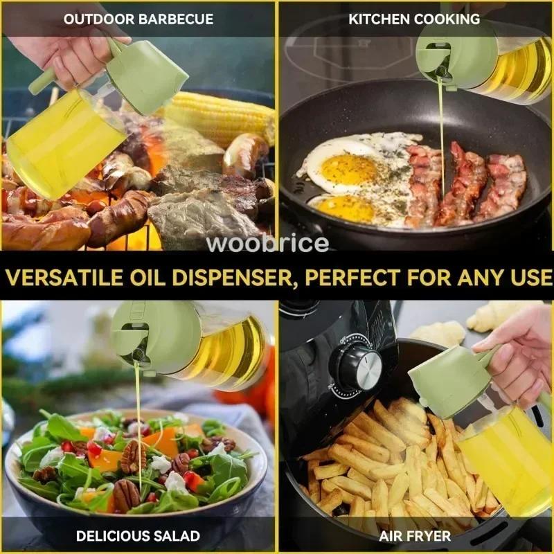 Bottiglia in Vetro a Doppio Uso per Olio Spruzzatore da Cucina Bottiglia Spruzzatrice per Oli da Cucina Lattina Spray per Oli da Cucina Bottiglia Spruzzatrice per Olio a Prova di Perdite Domestica