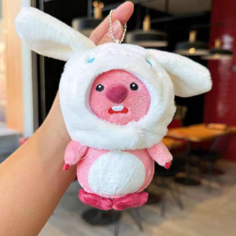 Creative Cute Heart Pig Headgear Plush Toy Pendant with Taiyaki Design