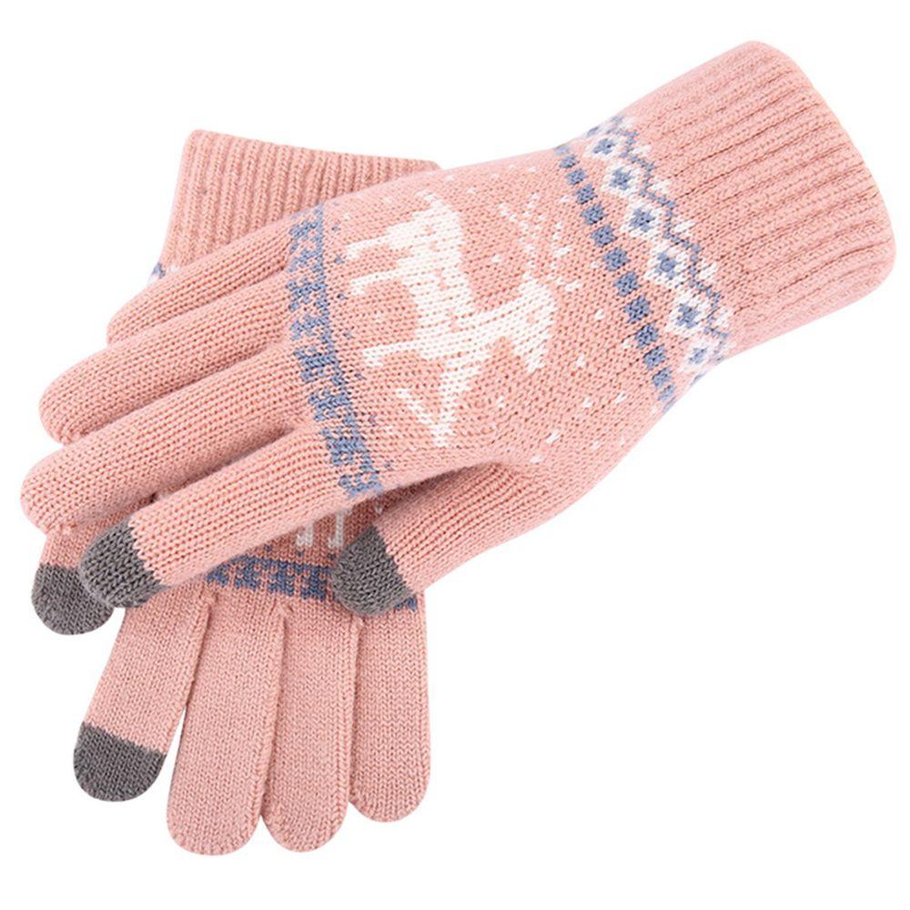 Stretch Women Men Ridding Couple Gloves Knit Mittens Christmas Gloves Winter Gloves
