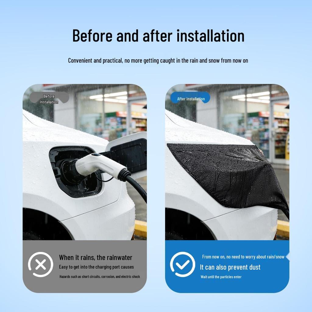 Waterproof Charging Port Cover for Electric Vehicles - Outdoor Rainproof Protection Cap