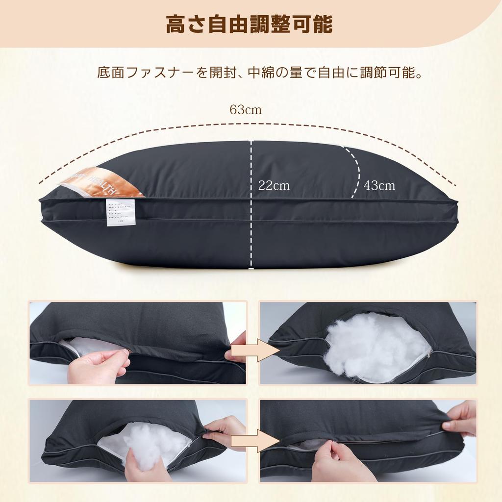 AYO Pillow, Hotel-Quality, Relieves Neck Pain, Popular Pillow, 100% Cotton, High-Resilience Pillow, Sizes 43-63, Washable, 3D Structure, Gift