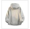 Men's Reversible Trendy Loose Hooded Jacket, Black/Light Gray, Spring/Autumn Casual Sportswear.