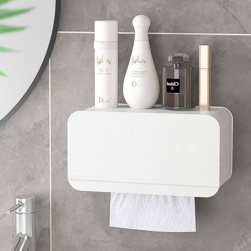 Wall-Mounted Facial Tissue and Wipes Storage Box