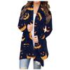 Women's Halloween  Cat  Print Cardigan Coat