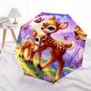 1pc Enchanted Forest with Deer and Butterflies Umbrella with Plastic Handle, Suitable for All Seasons Outdoor PT399