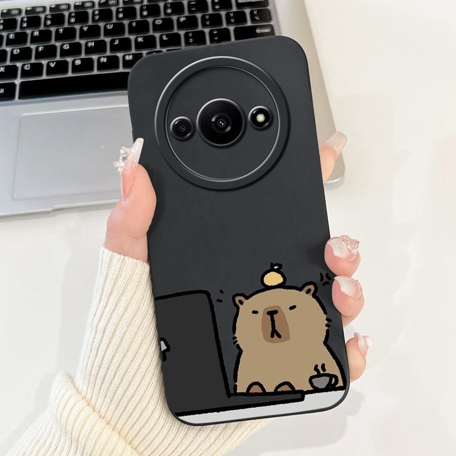 Für Xiaomi Redmi A3 Hülle 2024 Neue Mode Blume Quadratisch Silikon Kameraobjektiv Schutzabdeckung Für Xiaomi Poco C61 RedmiA3 Stoßstange