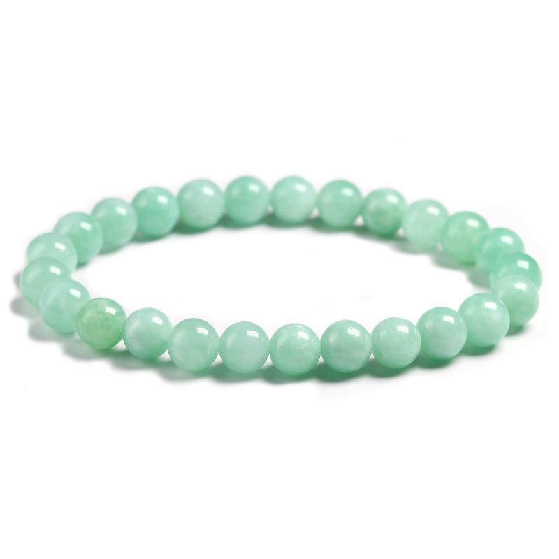 Fine Aaa Natural Burmese Green Jade Round Beads Bracelets Women Stone Jewelry Gemstone Souvenir Gift Idea Handmade Strand BraceletsFashion Wrist