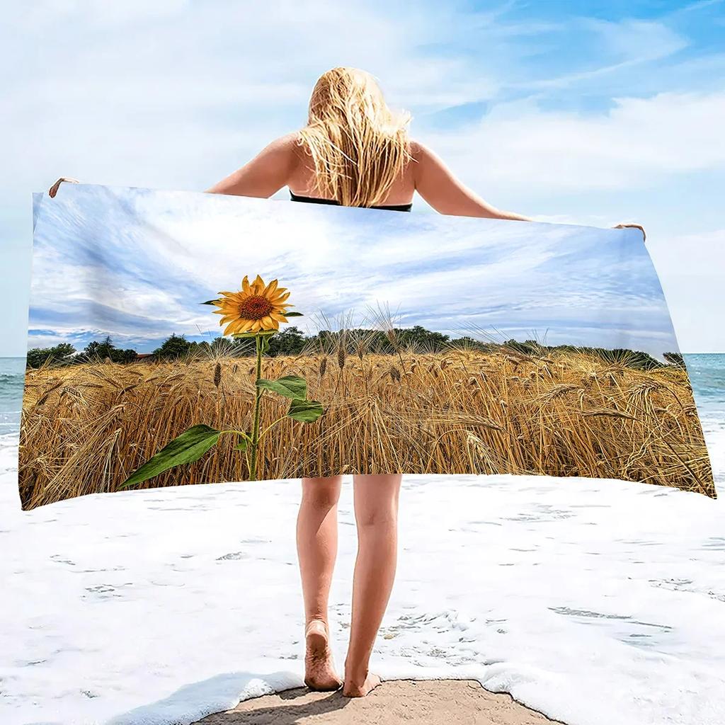 Sunflower Oversized Sand Free Beach Towel Large Quick Dry Beach Towels Bath Beach Pool Gym Travel Bath Towel for Swimming Sports