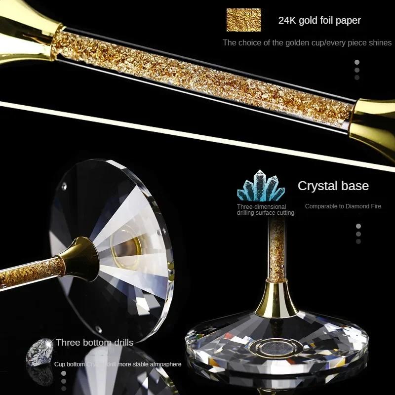 2-piece set 420ml Gold-Flake Crystal Wine Glass Set with Decanter - Luxury Stemmed BarwareElegantHomeBarGift for WineEnthusiasts