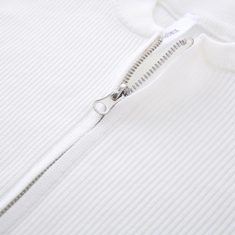 Men's Double Zip Stand Collar Knit Cardigan Korean Style Loose Casual Jacket