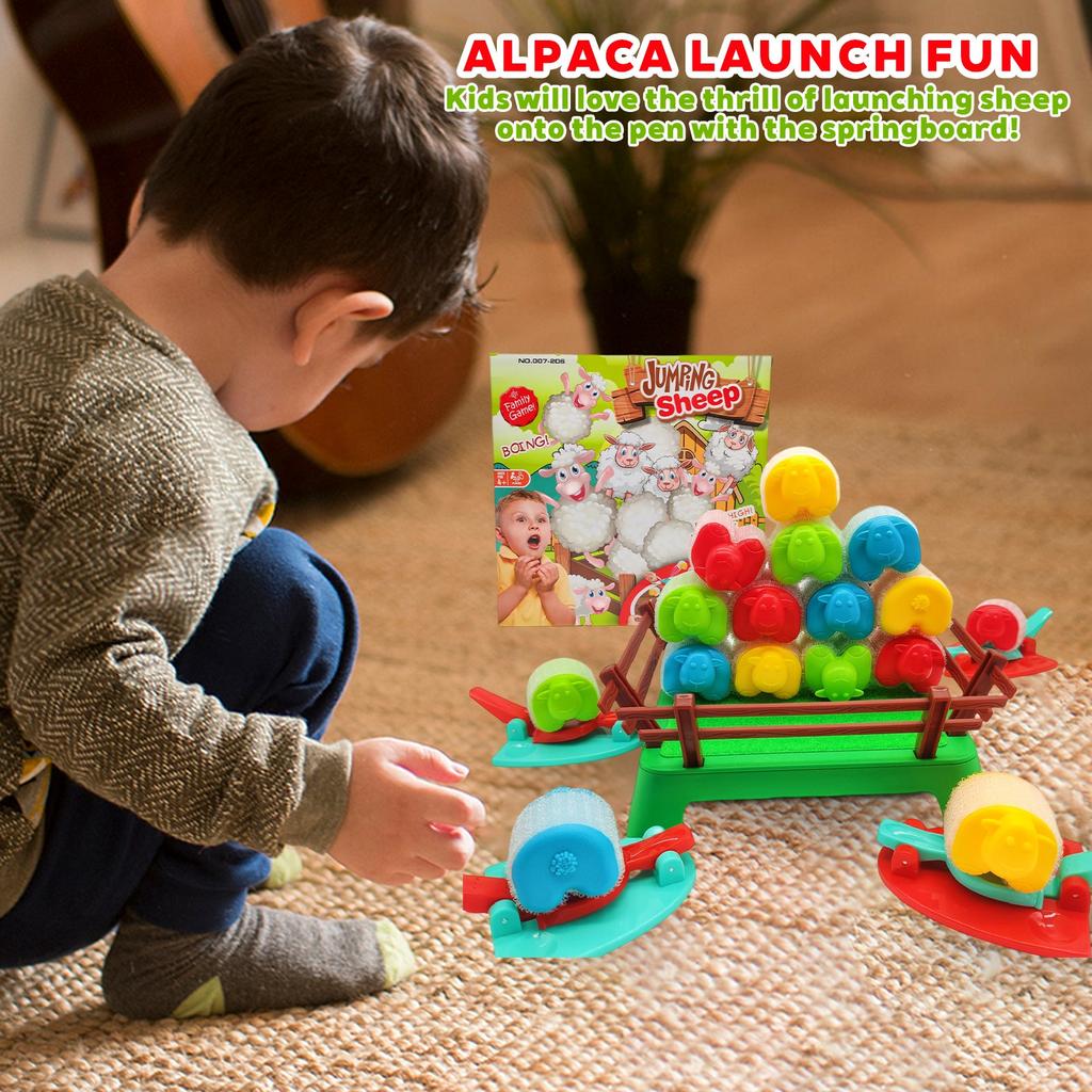 Jumping Sheep Board Game,Catapulting Sheep Game For 4-12 Kids,Sheep Tabletop Family Game,2-4 Players
