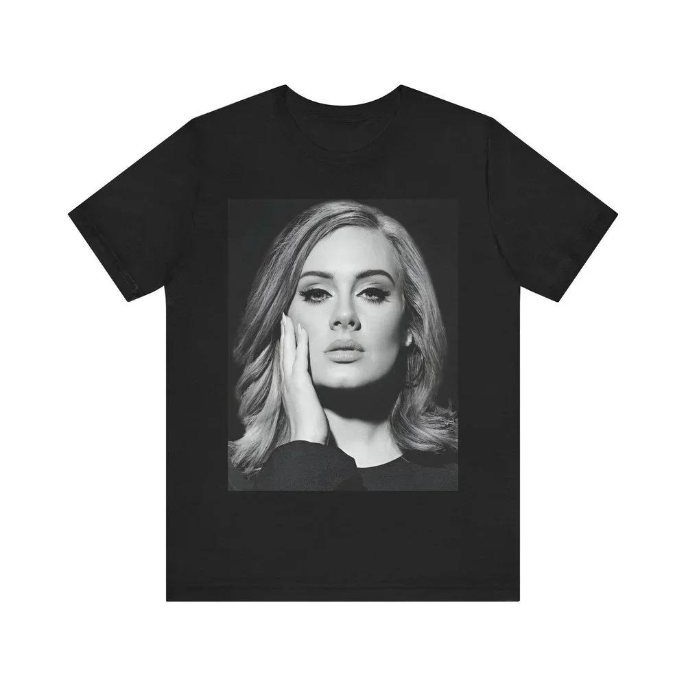 

Adele 21 Album Iconic Portrait T-Shirt, Unisex Classic Soul Music Fan Vintage Cotton Streetwear Tee S чорний