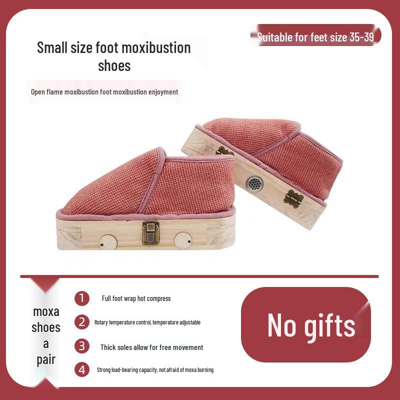 Solid Wood Moxibustion Foot Warmer Massage Boots - Portable Hot Compress Device for Home