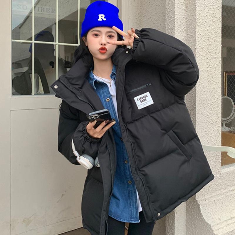 

Пуховик Женский Зимний Новый Утолщенный Куртка-Хлеб Корейский Стиль Свободная Хлопковая Куртка для Маленьких Людей XL