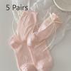 5 Pairs of Girls Sweet and Versatile Ballet Tube Bow Socks