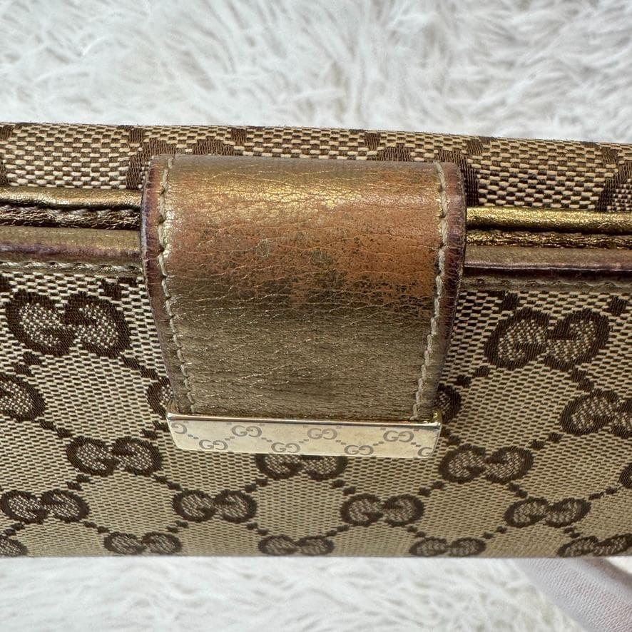 Used Gucci Box Included GG Canvas 212089 Long Wallet Women's GUCCI