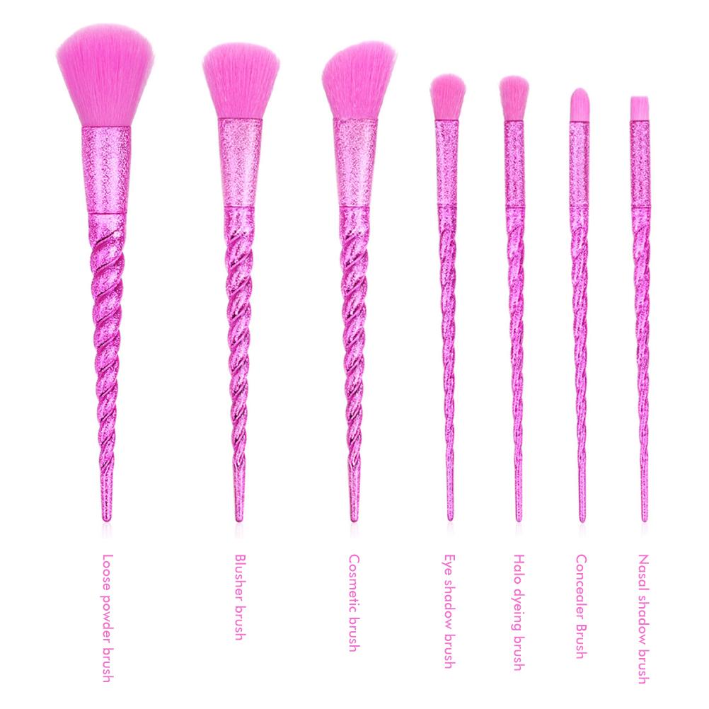 Shadow 7 Piece 10 Piece Makeup Brush Set, Electroplated Frosted Spiral Handle, Fan Shaped Eyeshadow Brushes, Beauty