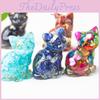 Crystal Resin Cat Sitting Pose Desk Decor With Cute Animal Figurine For Office And Home Display