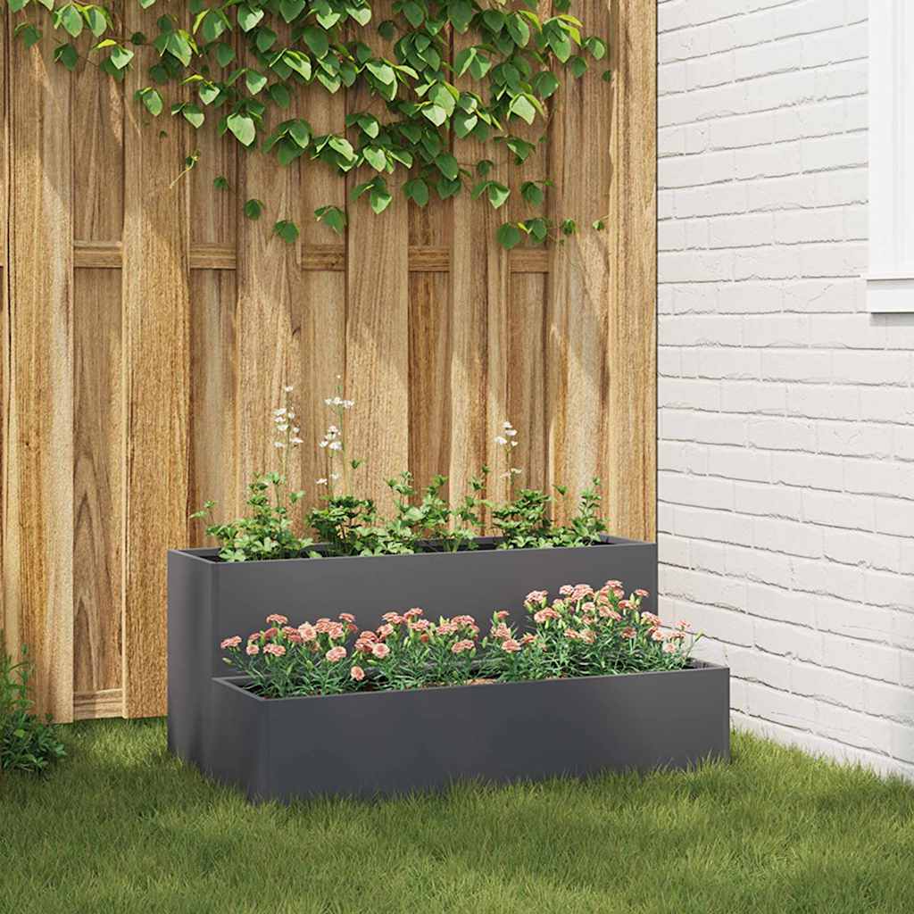 Garden Planter Anthracite 100 X 60 X 45 Cm