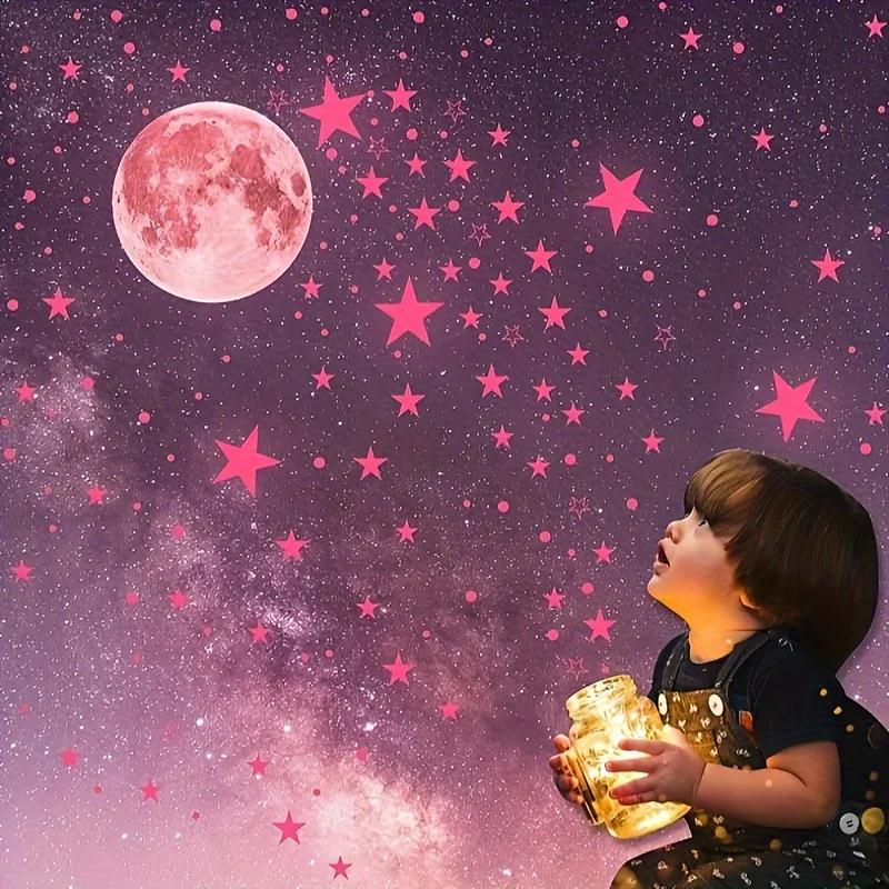 Glow-in-the-Dark Fluorescent Star Stickers for Walls Ceilings 100/200/300pcs Twinkling Night Sky Effect for Bedroom Decorations