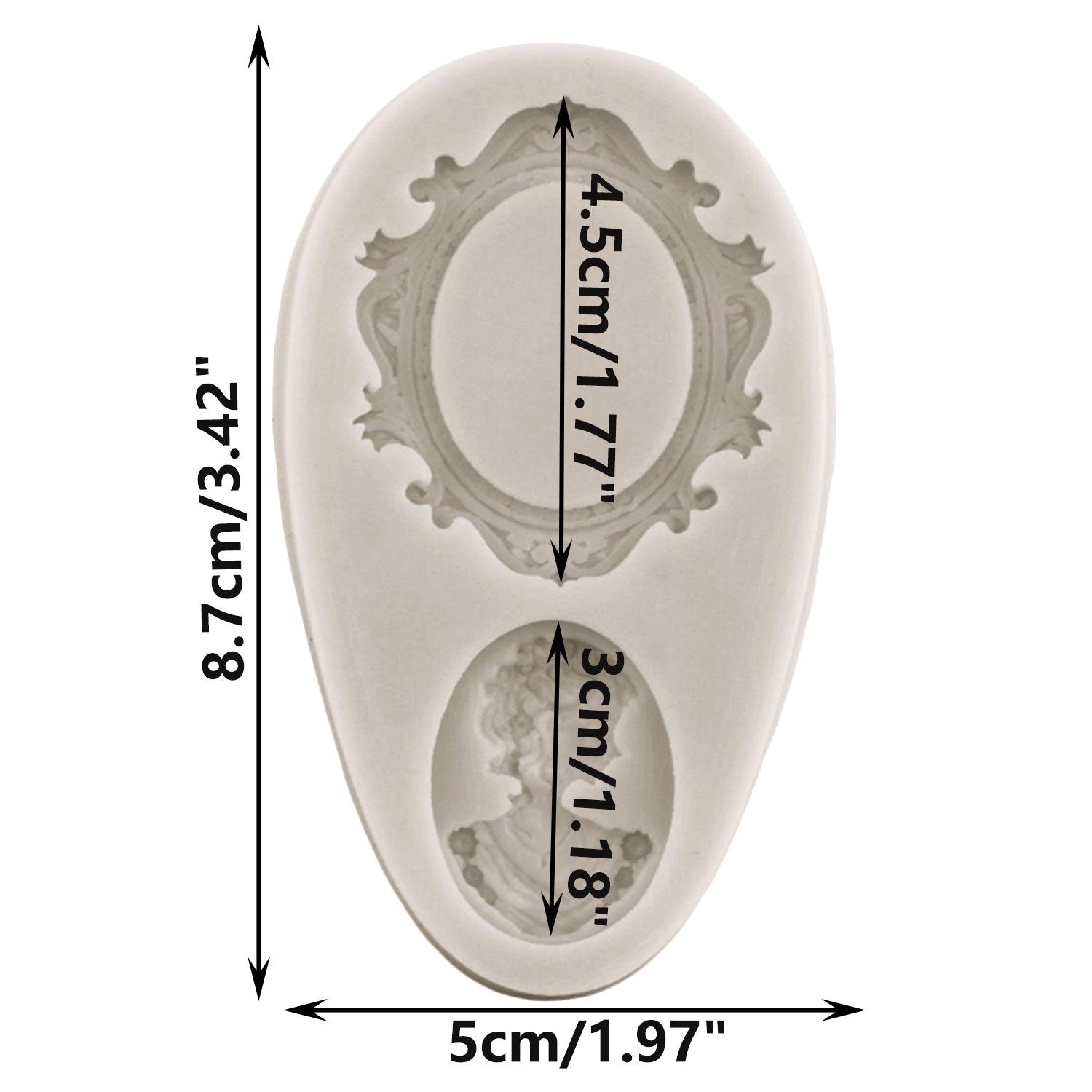 

Камея Фоторамка Силіконова форма Форми для помадок DIY Sugarcraft Смола Епоксидна форма Шоколад Gumpaste Цукерки Смола Глиняні форми