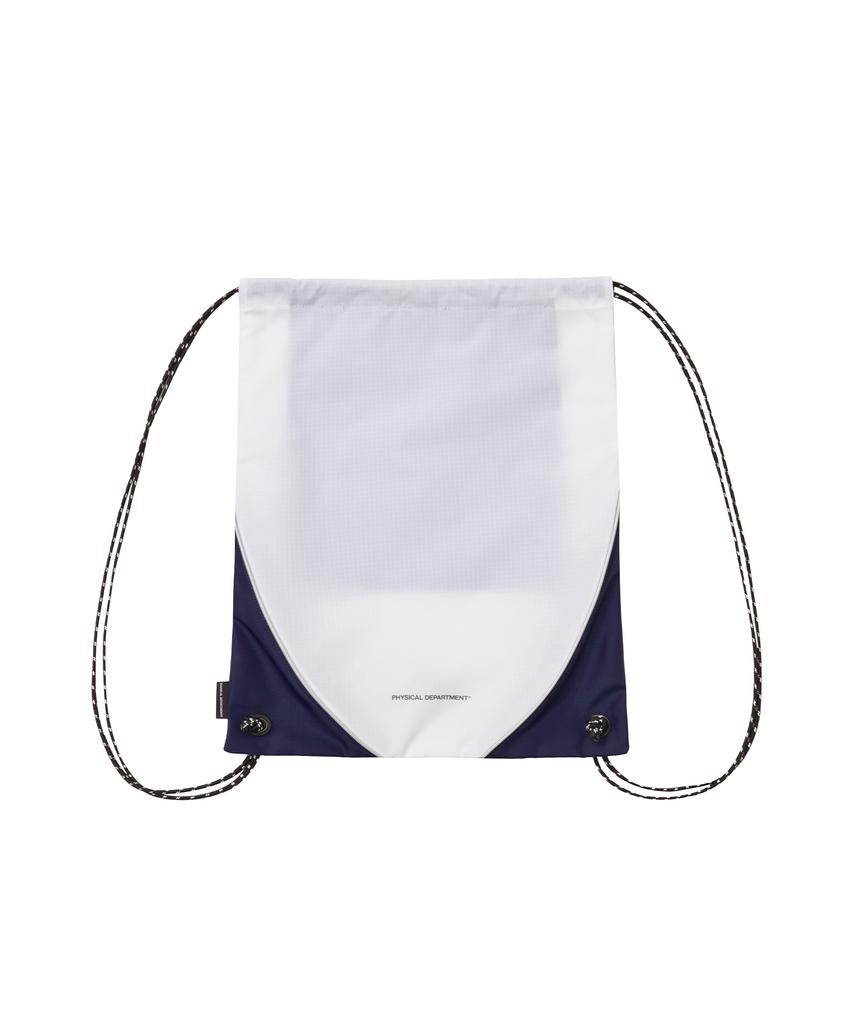 Phyps Motorcycle Nylon Color Block Drawstring Bag White