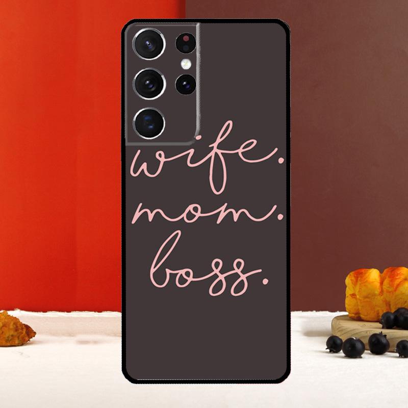 Wife Mom Boss Cover For Samsung Galaxy S25 S24 Ultra S22 S23 Plus S20 S21 FE S9 S10 S25 FE Phone Case
