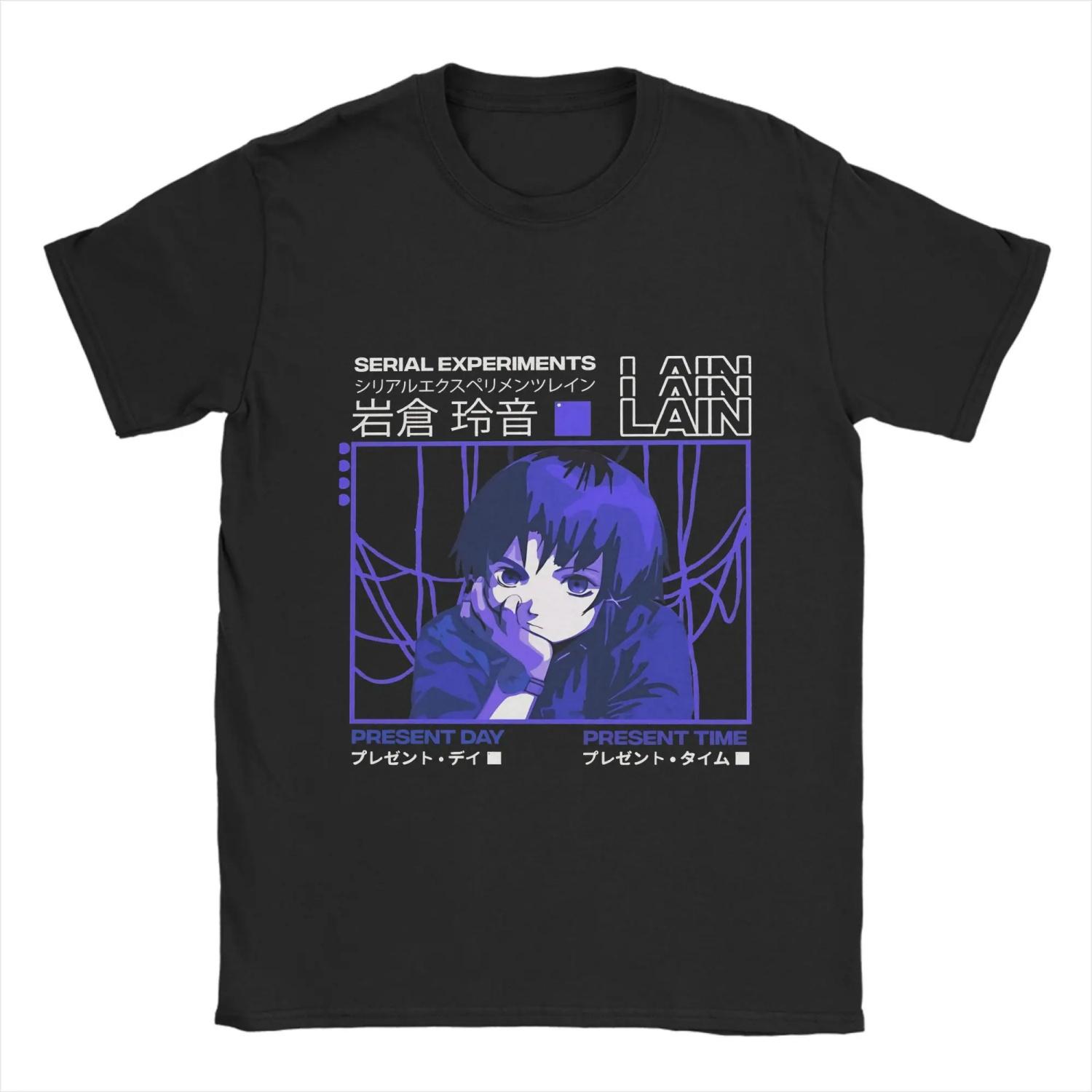 

Lain Cute T Shirt Summer 100 Cotton T Shirts For Adult Fashion Pattern Tshirt Short-Sleeved Y2K Funny Tops S чёрный