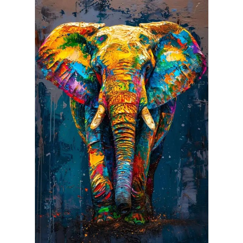 Abstrakter Graffiti Löwe Adler Wolf Tiger Buntes Tier Poster Druck Leinwandbild Wandkunst Bild für Wohnzimmer Heimdekoration