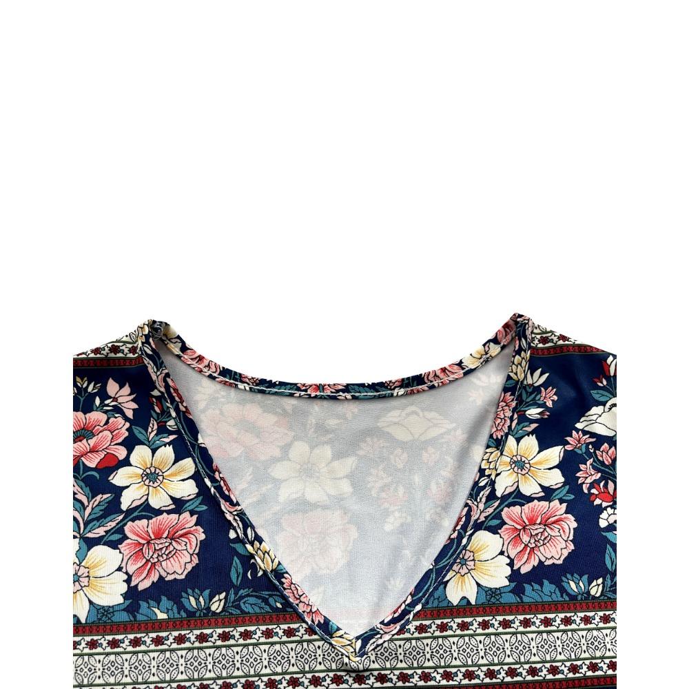 Womens Summer Dresses V Neck Short Sleeve Vacation Casual Smocked Beach Midi Wedding Guest Dress