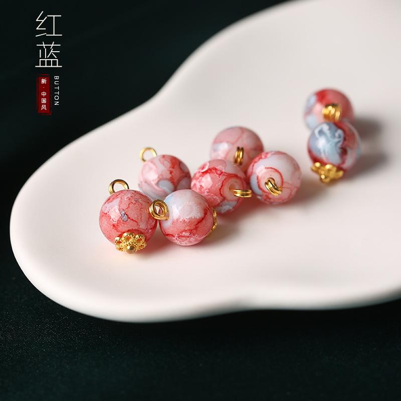 

Имитация нефрита Пуговицы в китайском стиле Дисковые пуговицы Ципао Тан Стиль Пуговицы Ханфу Новая китайская блузка Верх Стеклянные пуговицы White Red Blue 10mm