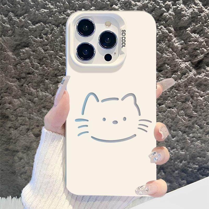

Couple Style Cute Cat And Dog Smile Phone Case For IPhone 16 15 14 For IPhone 13 12 11 Pro Max Cute Back Cover Case Funda Bumber For iPhone 16PROMAX