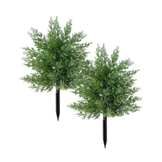 Artificial Pine Topiary Realistic Faux Pine Bushes Artificial Greenery with Spike Christmas Topiary