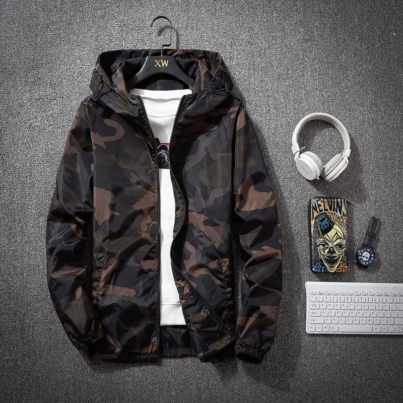 Hooded Coats Windbreaker Camouflage Brand Mens Jackets Spring Men Casual Mens Fashion Slim Hip Hop Bomber Jackets Clothing