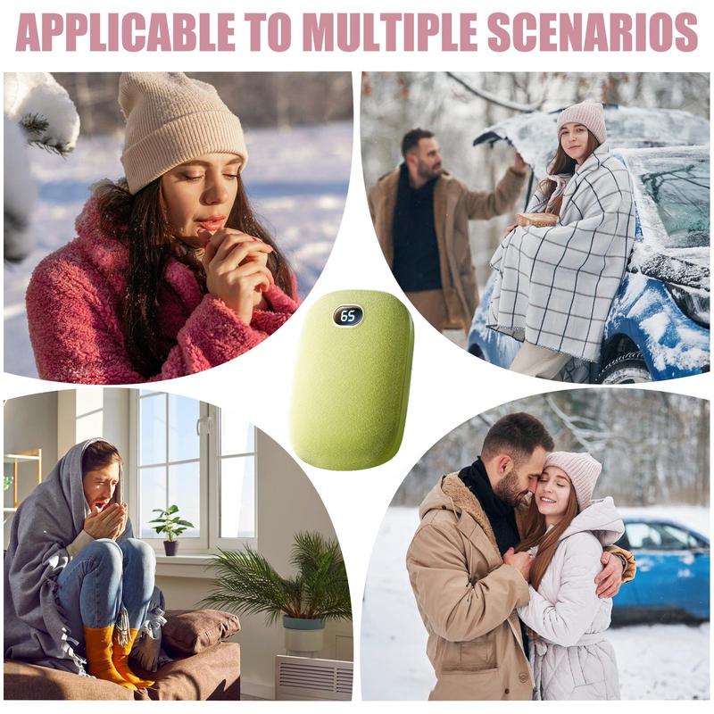 Winter Portable Hand Warmer 2 In 1 Hand Warmer Soft Pocket with Digital Temperature Display Rechargeable Hand Warmer