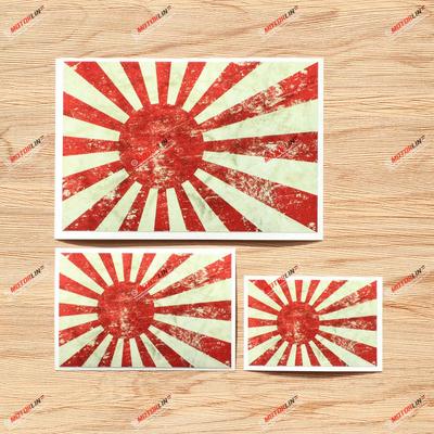 3 Stück Glänzend 3", 4", 6" Japanische Aufgehende Sonne Flagge JDM Aufkleber für