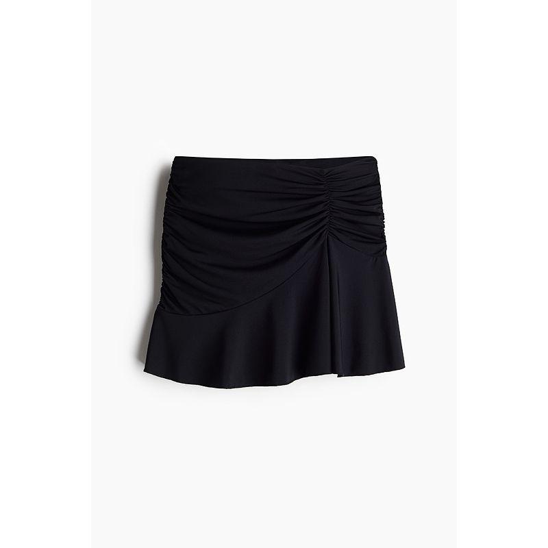 

HM Women s Skirt Autumn Elegant Stretch Jersey Gathers Dress Mini Skirt 1260468 Black 155/64
