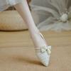 Flat Doudou Shoes Women's 2025 Autumn Versatile Late Night Wind Gentle Shoes Bow Xiaoxiangfeng Single Shoes Bridesmaid Shoes