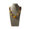 Tibetan Beeswax Long Necklace National Style Retro Beaded Sweater Chain Agate Telescopic Rope Necklace