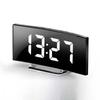 Large Screen Curved LED Digital Mirror Clock Stylish Arched Design Multifunctional Desktop Night Light Electronic Clock for Home